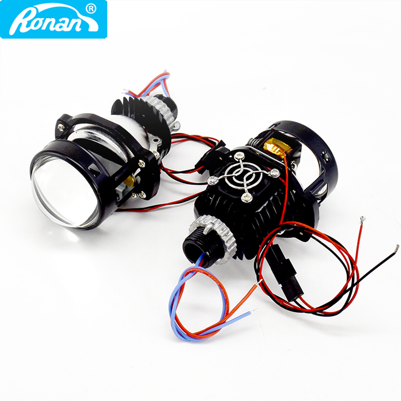 Universal Motorcycle Led Headlight Projector - RONAN 2.0 inç Mini çift Led