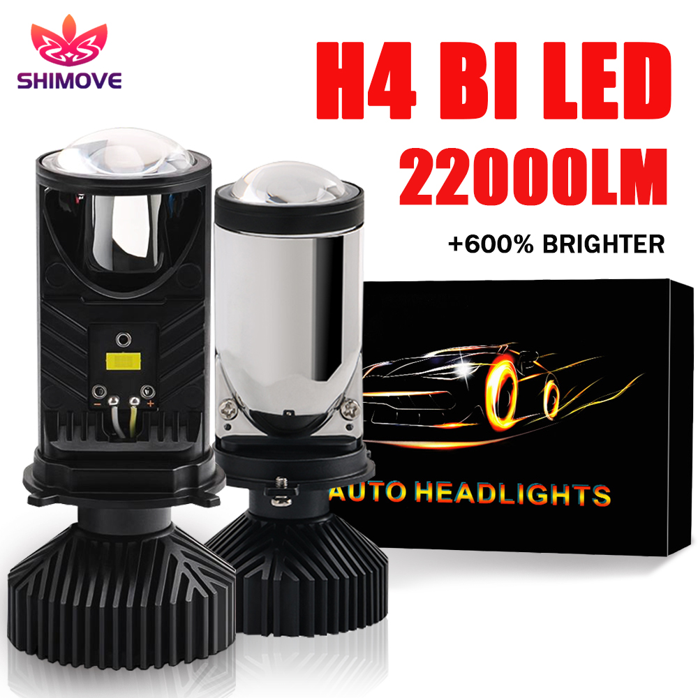 Universal Motorcycle Led Headlight Projector - H4 LED Projektör Lensli Far 22000LM