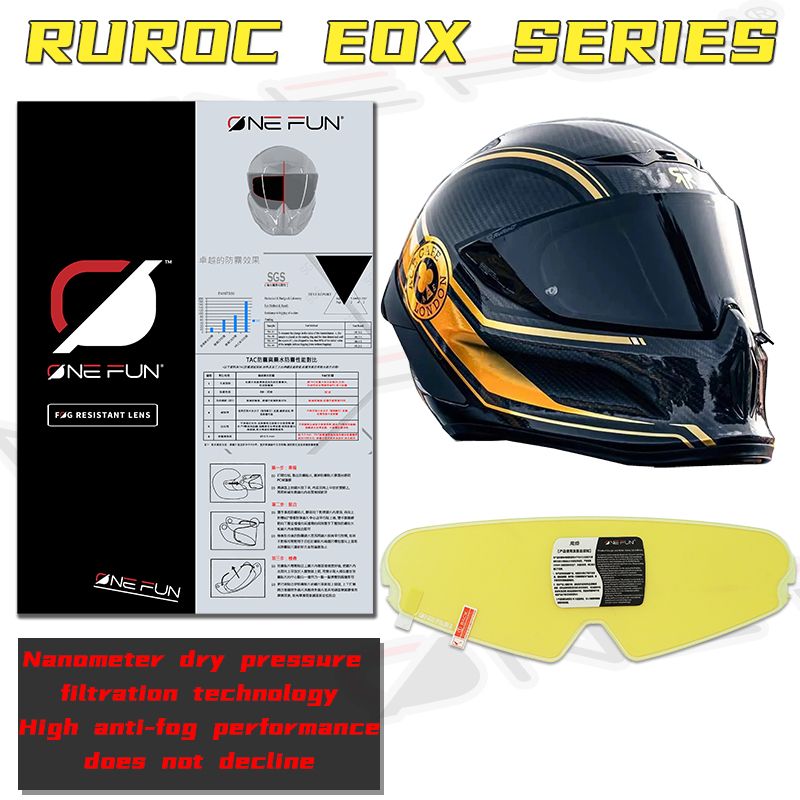 Motorcycle Helmet Anti Fog Pinlock Shield - RUROC ATLAS 3.0 4.0 EOX Kask