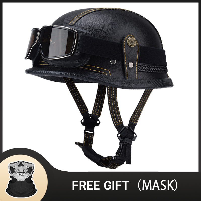 Vintage Open Face Retro Helmet - Alman Yarım Vintage Kask Klasik Açık