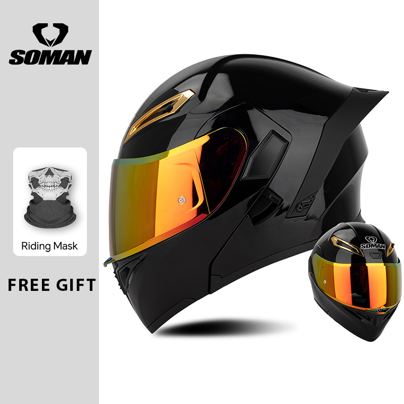 Modular Flip Up Motorcycle Helmet Dot Approved - Unisex DOT Onaylı Çift Vizörlü Açılır