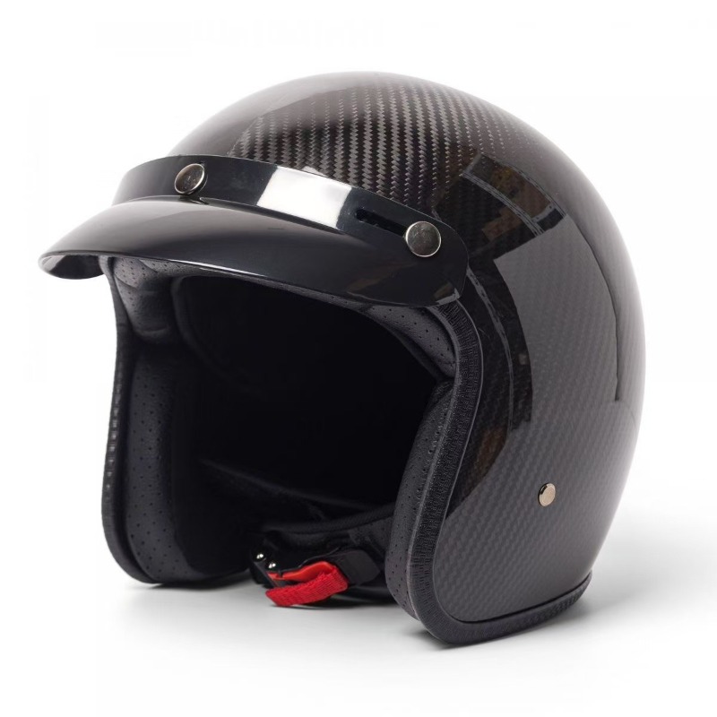 Carbon Fiber Lightweight Motorcycle Helmet - Süper Hafif Karbon Fiber Vintage Kask