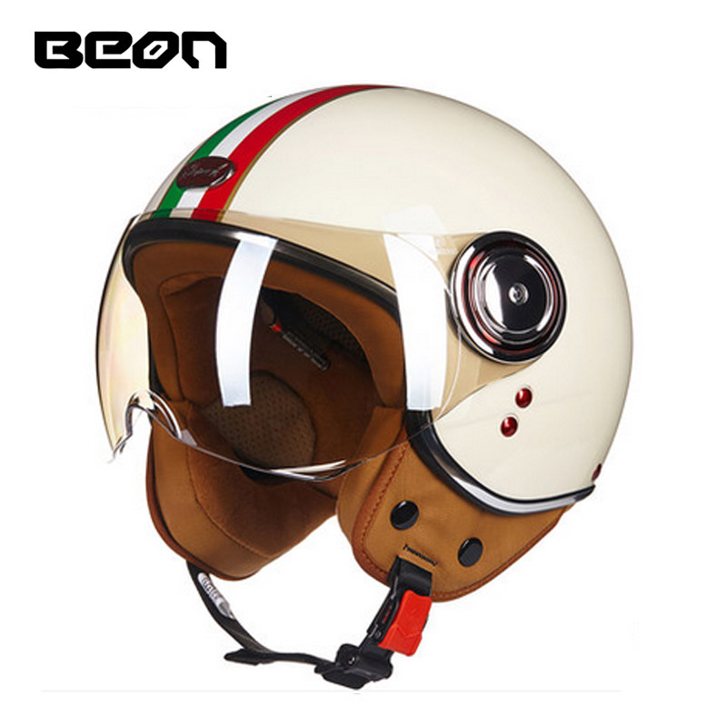 Vintage Open Face Retro Helmet - Capacete BEON 110B Açık Yüz Motosiklet
