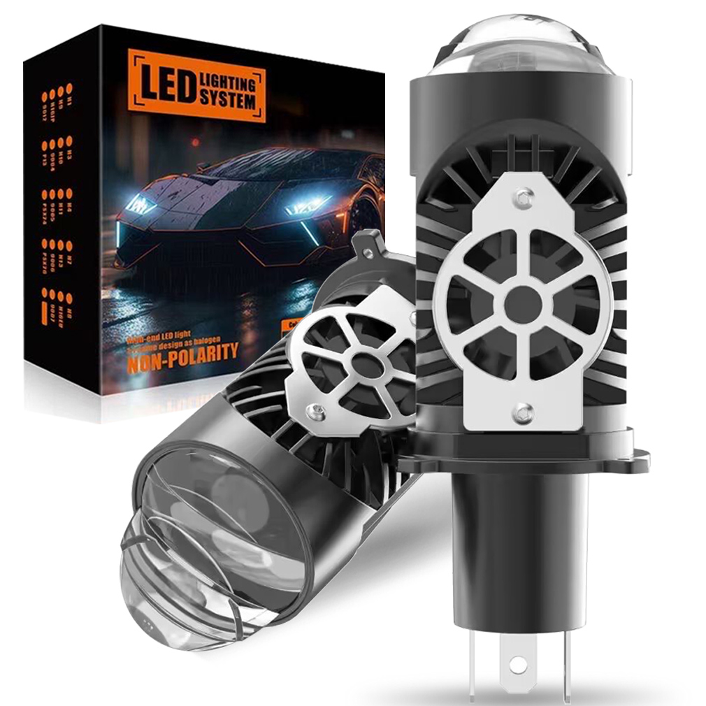 Universal Motorcycle Led Headlight Projector - H4 Projektör Lens LED Araba kafa