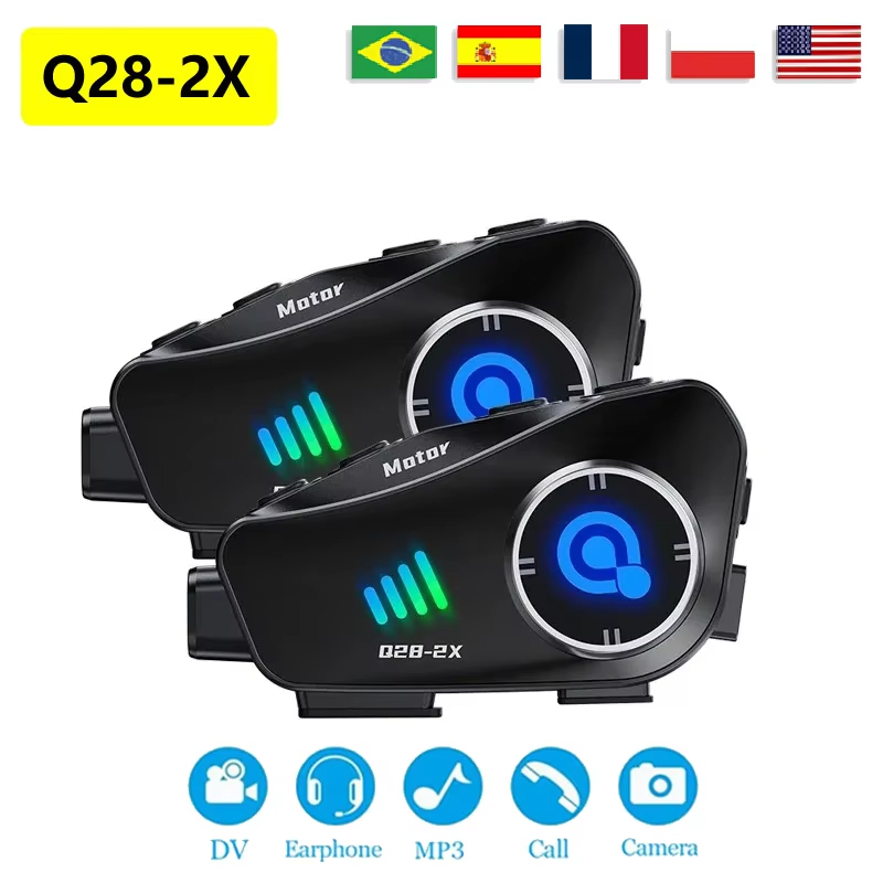 Universal Motorcycle Helmet Intercom Headset - Yeni Q28-2X Motosiklet Kaskı Bluetooth Interkom