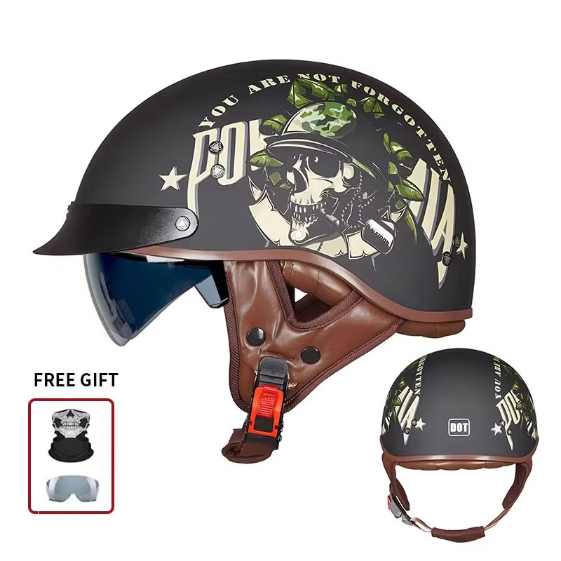 Özel Bulldog Motor Pistonu Bas - Vintage Open Face Retro Helmet incelemesi ve fiyatı