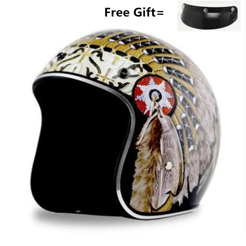 Siyah Vintage motosiklet kask  - Vintage Open Face Retro Helmet incelemesi ve fiyatı