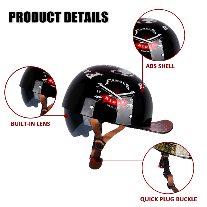 Uchoose yaz motosiklet Casque  - Vintage Open Face Retro Helmet incelemesi ve fiyatı