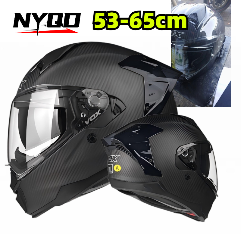 Karbon Fiber Tam Yüz Motosikle - Dual Visor Motorcycle Racing Helmet incelemesi ve fiyatı