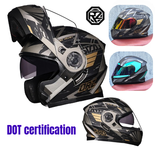 Orz Tam Yüz Çift Vizör Motosik - Modular Flip Up Motorcycle Helmet Dot Approved incelemesi ve fiyatı